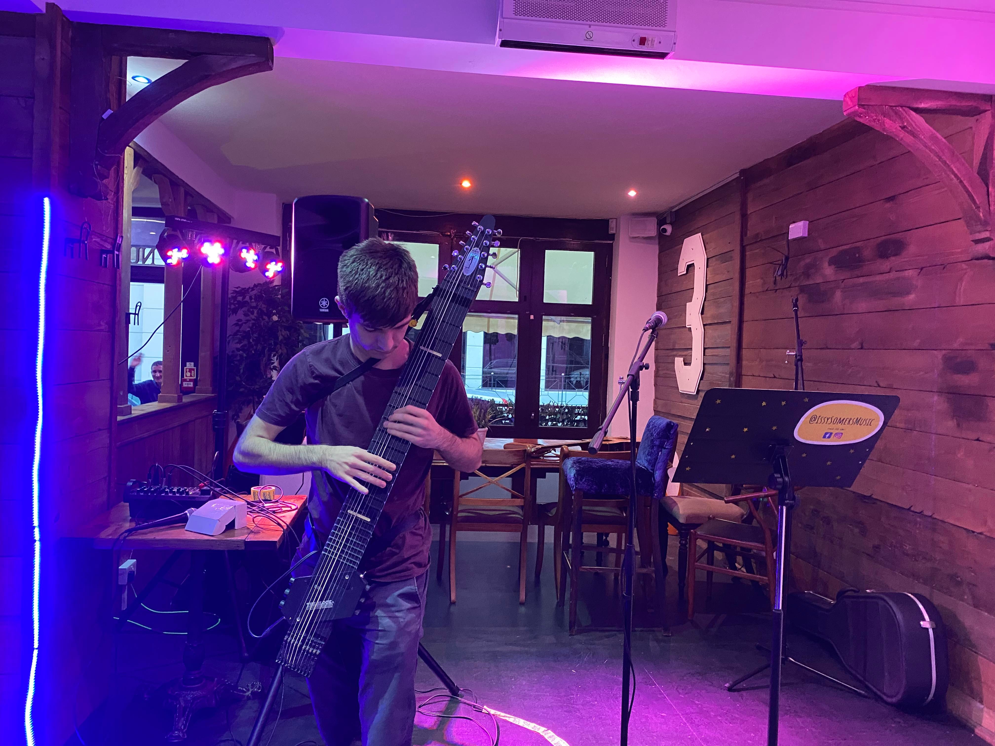 Alex performing on the Chapman Stick